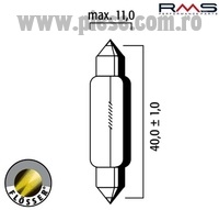 Bec 6V 10W (dimensiuni: 40x11 mm) (Flosser)
